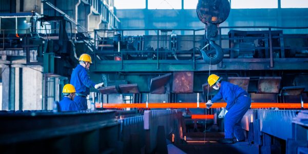 interior view of a steel factory,steel industry in city of China.
