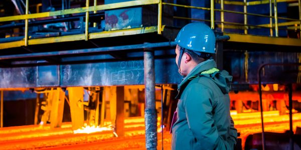 interior view of a steel factory,steel industry in city of China.
